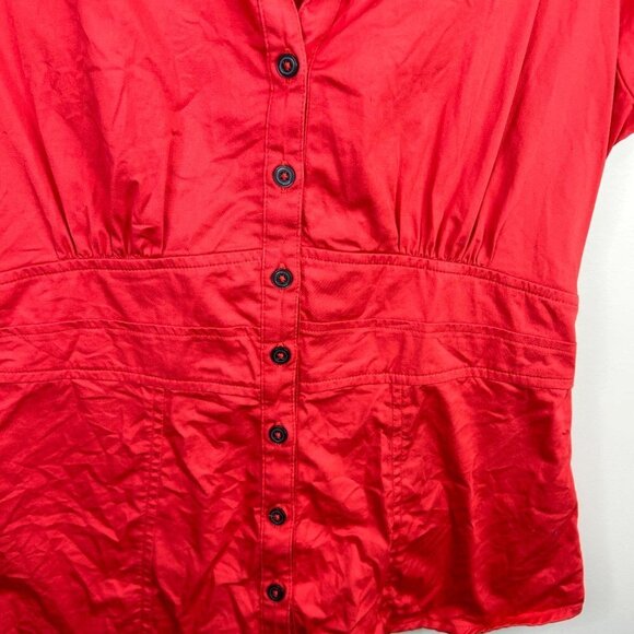 Banana‎ republic red/orange blouse size 10 - Picture 3 of 6
